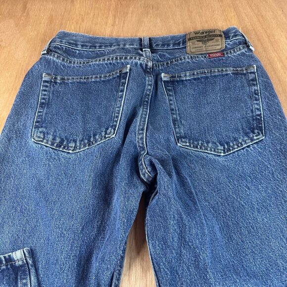Wrangler Workwear Jeans Men 36x32 Blue Denim Heavy Duty Straight Leg Fall - Picture 3 of 5